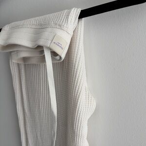 Natori Cream Ribbed Pajama Pants